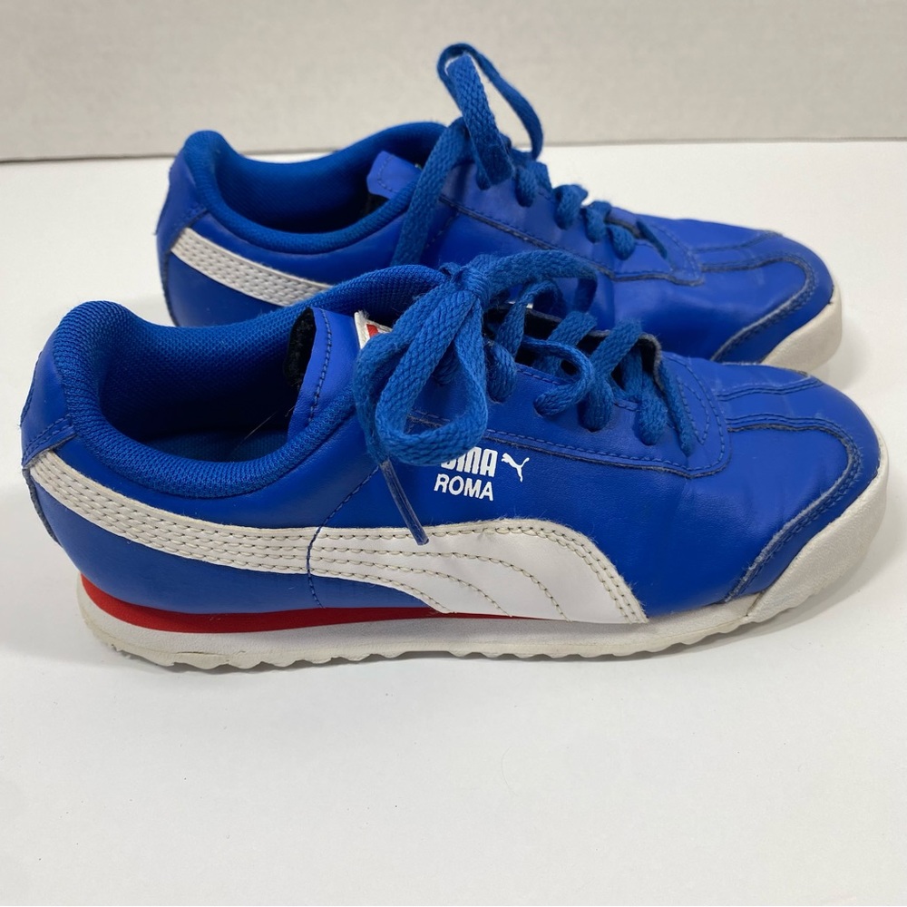 Puma Unisex-Child Roma Basic Sneaker, Olympian Blue White, 1C US Little Kid